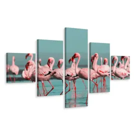 obraz-pentaptyk-flamingi-ptaki-natura-3d-250x150