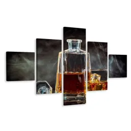 obraz-5-czesciowy-karafka-whisky-drink-dym-250x150