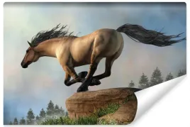 fototapeta-galopujacy-kon-drzewa-natura-3d-450x300