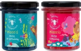 miodzis-miod-ze-spirulina-430g-miod-z-malina-430g-pasieki-sadowskich