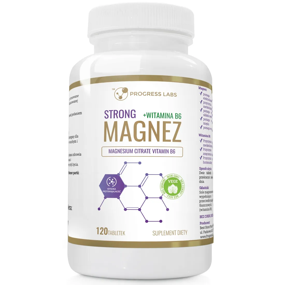 magnez-strong-witamina-b6-forte-progress-labs-120-tabletek-waga-z-opakowaniem-0-15-kg