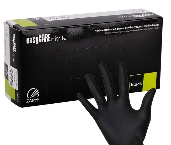 Rękawice rękawiczki nitrylowe czarne EasyCare XL 100 szt.