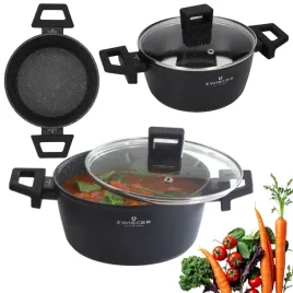 zwieger-forte-garnek-45-l-z-pokrywka-24-cm-czarny-indukcja-aluminium