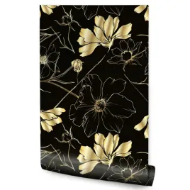 tapeta-w-rolce-do-sypialni-salonu-zlote-kwiaty-line-art-styl-glamour