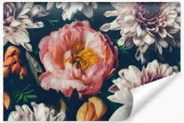 fototapeta-do-biura-kwiaty-vintage-wzor-3d-450x300