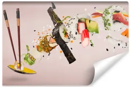fototapeta-scienna-kawalki-sushi-dekor-3d-400x280