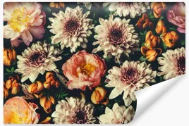 fototapeta-w-stylu-retro-kwiaty-piwonie-3d-450x300