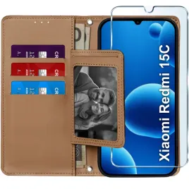 etui-z-klapka-do-xiaomi-redmi-15c-zamykane-magnetyczne-szklo-9h