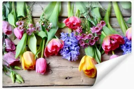 fototapeta-kwiaty-tulipany-deski-ozdoba-3d-450x300