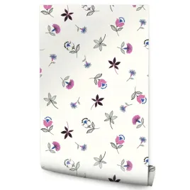 tapeta-scienna-dzikie-kwiaty-w-stylu-retro-ozdoba