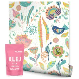 tapeta-w-rolce-do-salonu-sypialni-polne-kwiaty-ptaki-natura-styl-vintage