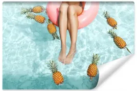 fototapeta-do-salonu-ananasy-w-basenie-3d-450x300