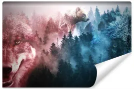 fototapeta-wilki-niedzwiedzie-las-kolaz-3d-450x300