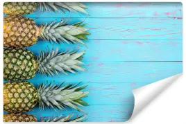 fototapeta-do-jadalni-ananasy-deski-owoce-450x300