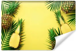fototapeta-do-jadalni-ananasy-owoce-liscie-450x300