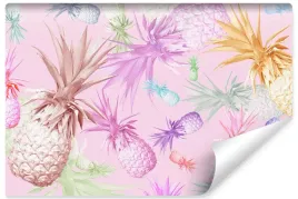 fototapeta-do-jadalni-kolorowe-ananasy-3d-450x300
