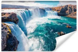 fototapeta-wodospad-islandia-klif-niebo-3d-450x300