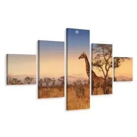 obraz-5-czesciowy-zwierze-zyrafa-safari-3d-250x150
