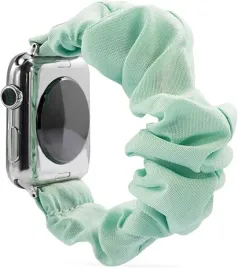 pasek-do-zegarka-scrunchie-zielony-apple-watch-1-2-3-4-5-6-se-42-44mm