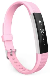 pasek-do-zegarka-fitbit-alta-hr-rozowy-silikon-srebrna-klamra-wodoodporny