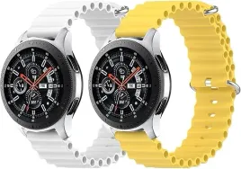 2x-pasek-do-zegarka-zolty-bialy-silikon-samsung-galaxy-watch-3-45mm-22mm