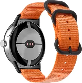 pasek-do-zegarka-google-pixel-watch-pomaranczowy-nylonowy-casual-basic