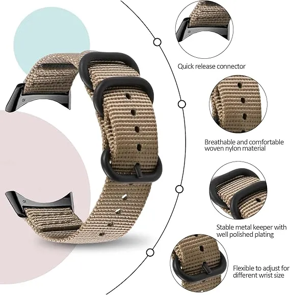 pasek-do-zegarka-google-pixel-watch-khaki-nylonowy-casual-basic