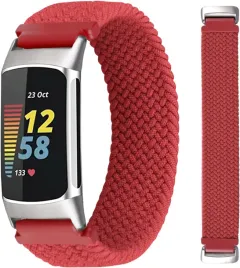 bransoleta-do-zegarka-fitbit-charge-5-czerwona-nylonowa-pleciona-m
