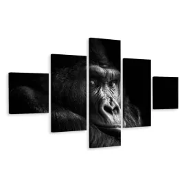 obraz-pentaptyk-portret-goryla-zwierze-3d-250x150