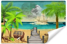 fototapeta-plaza-ocean-skrzynia-skarbow-3d-400x280
