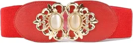 szeroki-pasek-damski-pas-opal-zlota-klamra-czerwony-elastyczny