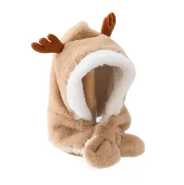 czapka-i-szalik-zimowa-dziecieca-2w1-brazowa-renifer-przyjemna-w-dotyku