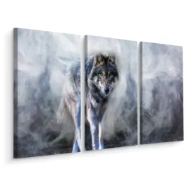 obraz-tryptyk-wilk-we-mgle-zwierze-natura-120x80