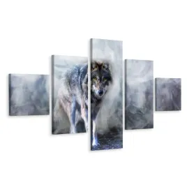 obraz-pentaptyk-wilk-we-mgle-zwierze-3d-250x150