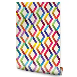 tapeta-do-salonu-kolorowe-figury-geometryczne-3d