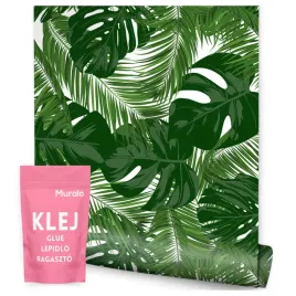 tapeta-do-salonu-sypialni-liscie-egzotyczne-rosliny-monstera-palmy-natura