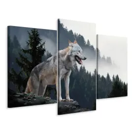 obraz-tryptyk-wilk-drzewa-las-krajobraz-3d-120x80