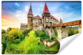 fototapeta-do-salonu-zamek-pejzaz-las-3d-450x300