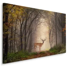 obraz-na-korytarz-jelen-las-drzewa-natura-90x60