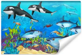 fototapeta-dziecieca-rafa-koralowa-orki-3d-450x300