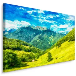 obraz-do-jadalni-gorski-pejzaz-abstrakcja-120x80