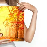 obraz-scienny-jelenie-jesienny-las-akwarela-90x60-format-poziomy