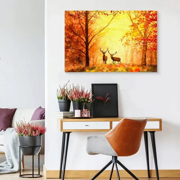 obraz-scienny-jelenie-jesienny-las-akwarela-70x50-material-wykonania-plotno