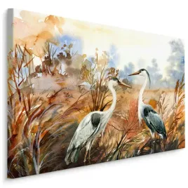 obraz-canvas-zurawie-ptaki-jesien-akwarela-40x30