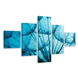 obraz-pentaptyk-krople-wody-dmuchawiec-3d-250x150