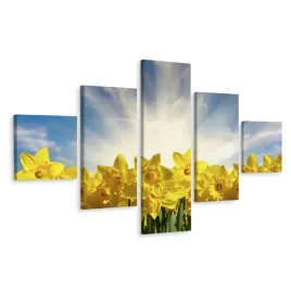 obraz-5-czesciowy-zonkile-kwiaty-natura-3d-250x150