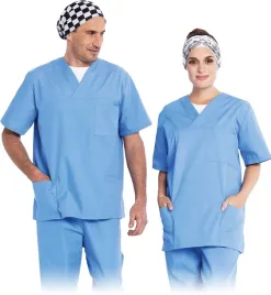 bluza-medyczna-niebieska-unisex-rozmai-l-krotki-rekaw-3-kieszenie