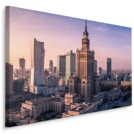 obraz-na-plotnie-panorama-miasta-warszawa-40x30