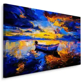 obraz-do-salonu-lodka-morze-zachod-slonca-30x20