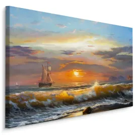 obraz-do-salonu-morze-plaza-fale-slonce-120x80